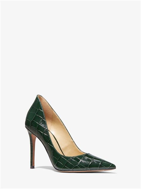 michael kors keke crocodile embossed leather pump|Keke Crocodile Embossed Leather Pump .